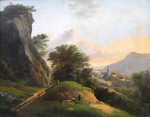 Autor neurčen - Romantická krajina s vesničkou
